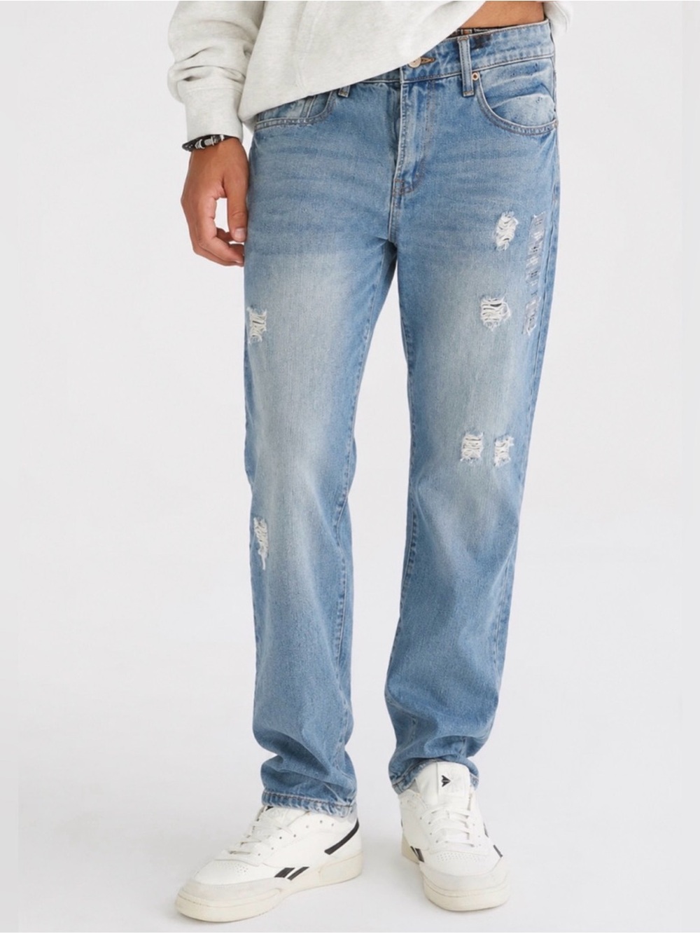 Aeropostale classic Men’s slim boot 36/32 Light Blue Distressed Jeans